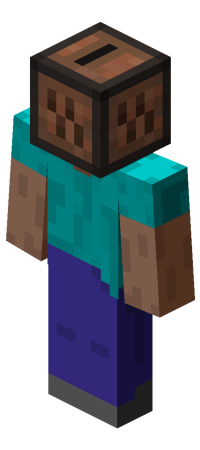 His Minecraft skin. It also features a Mojang cape